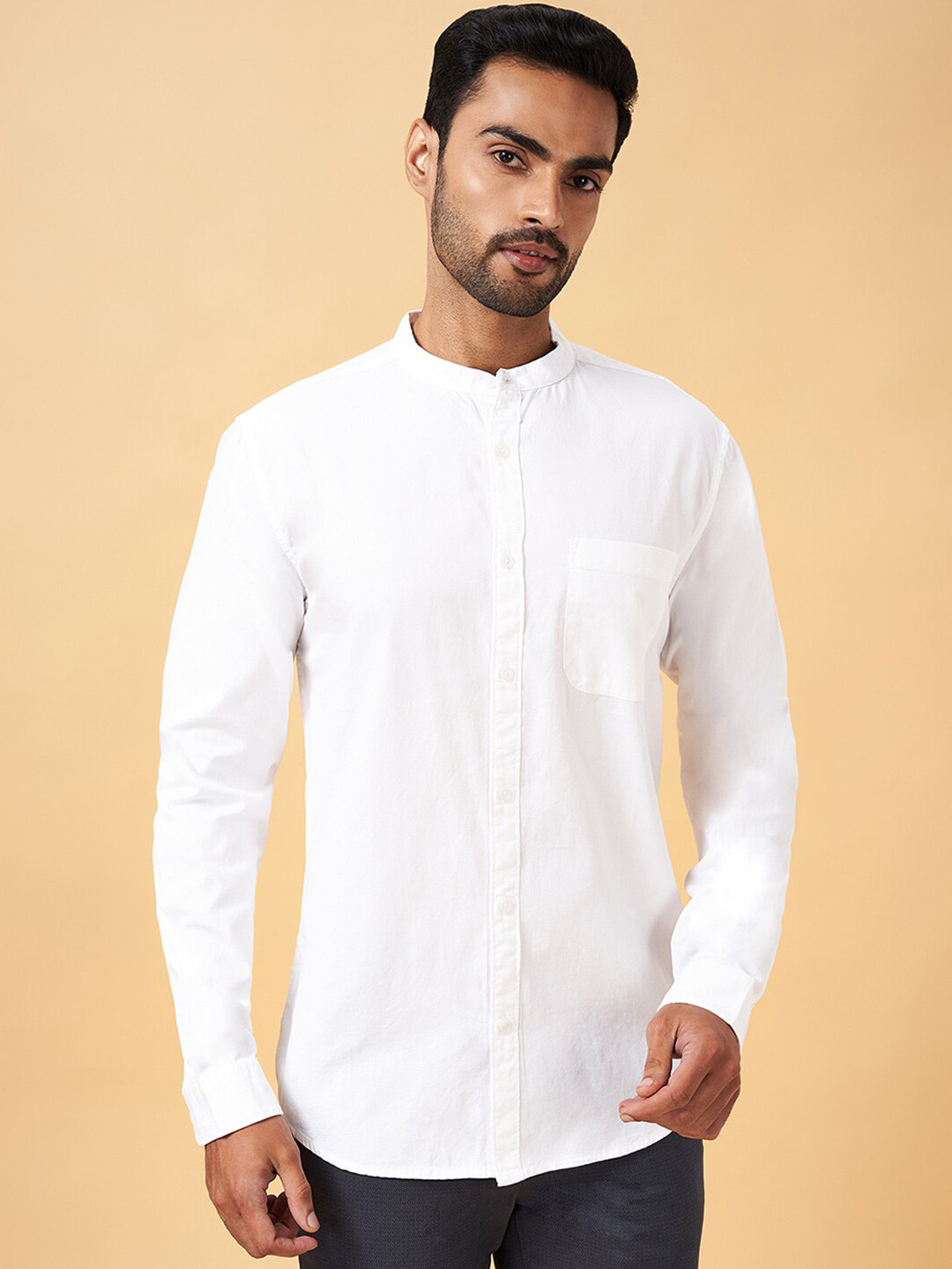 BYFORD by Pantaloons Men White Slim Fit Opaque Casual Shirt