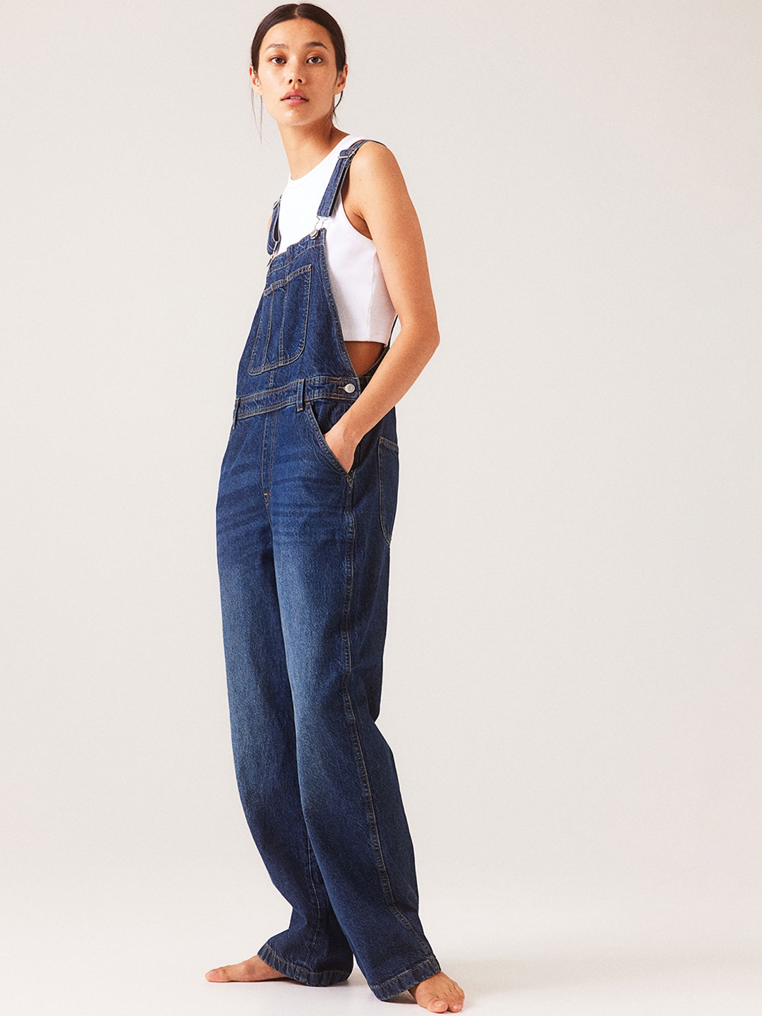 Buy H&M Women Straight Denim Dungarees - Jeans for Women 25292706
