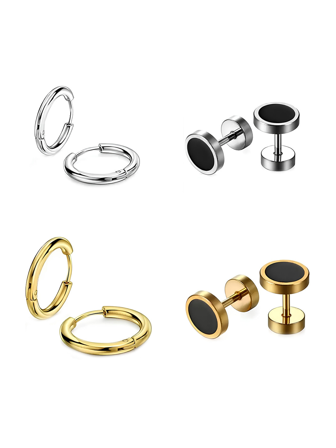 KARISHMA KREATIONS Set Of 4 Contemporary Stud Earrings