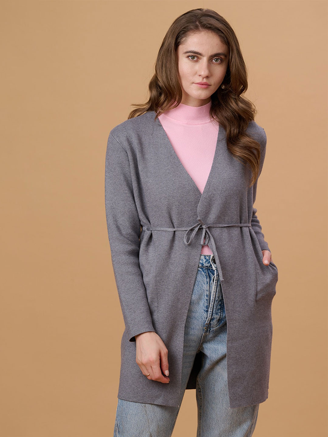 Gipsy Longline Front-Open Acrylic Sweater