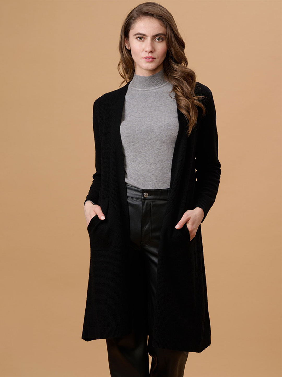 Gipsy Longline Front-Open Acrylic Sweater