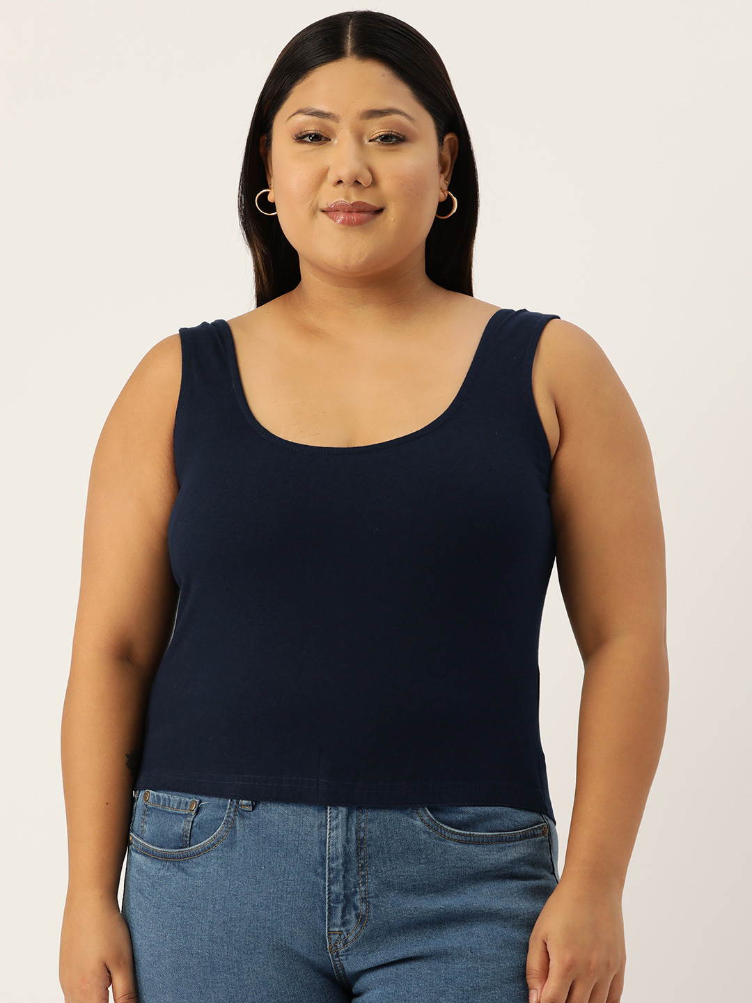 theRebelinme Plus Size Cotton Tank Crop Top