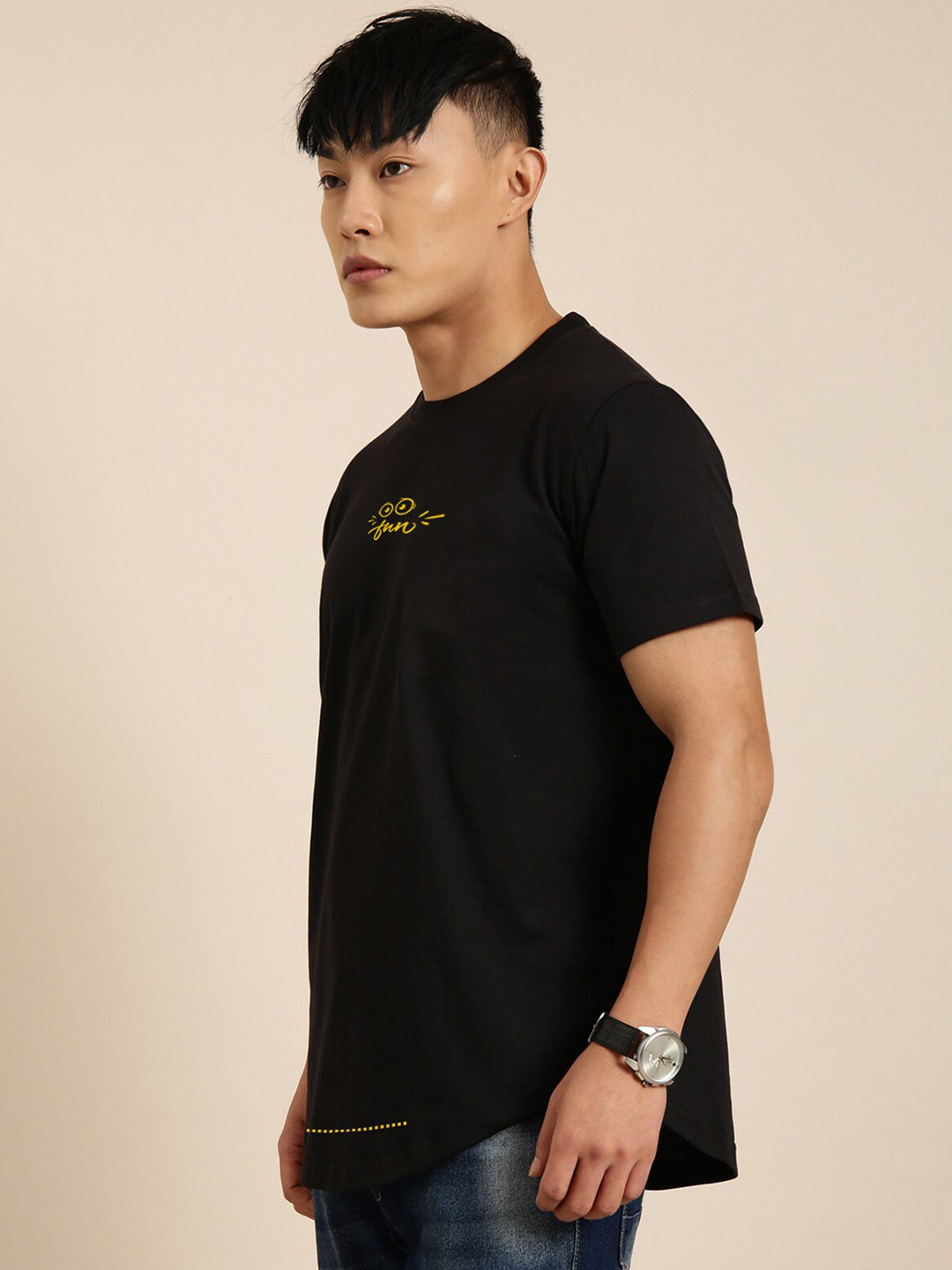 Joven Round Neck Oversized Pure Cotton Casual T-Shirt