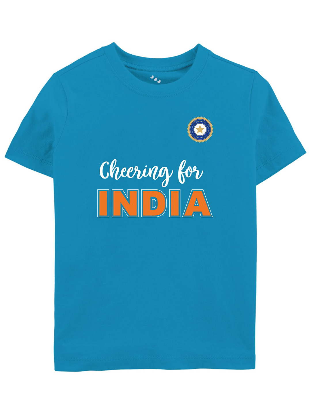 Zeezeezoo Kids Cheering For India Printed Cotton T-shirt