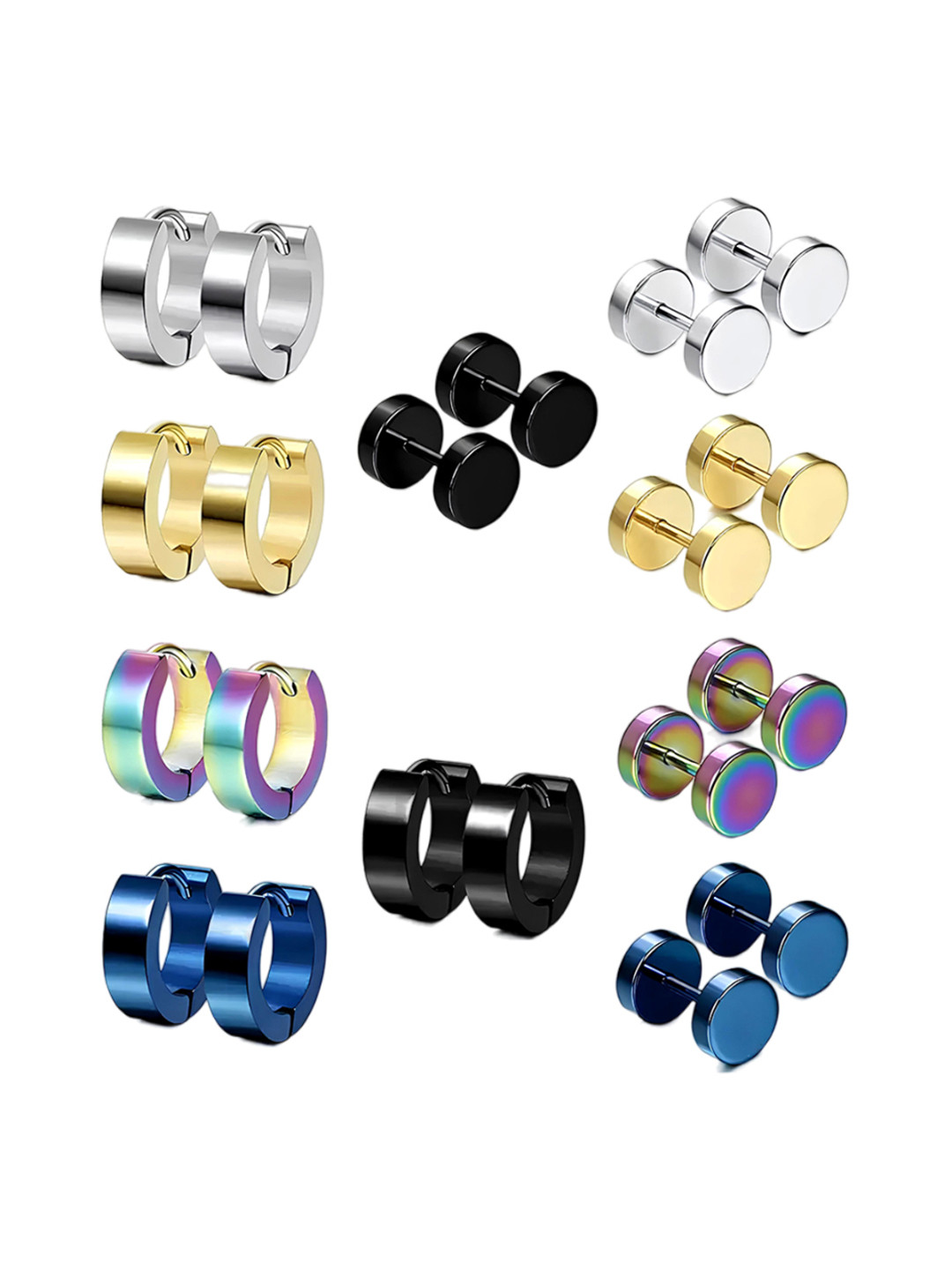 KARISHMA KREATIONS Set Of 10 Stud Hoop Earrings