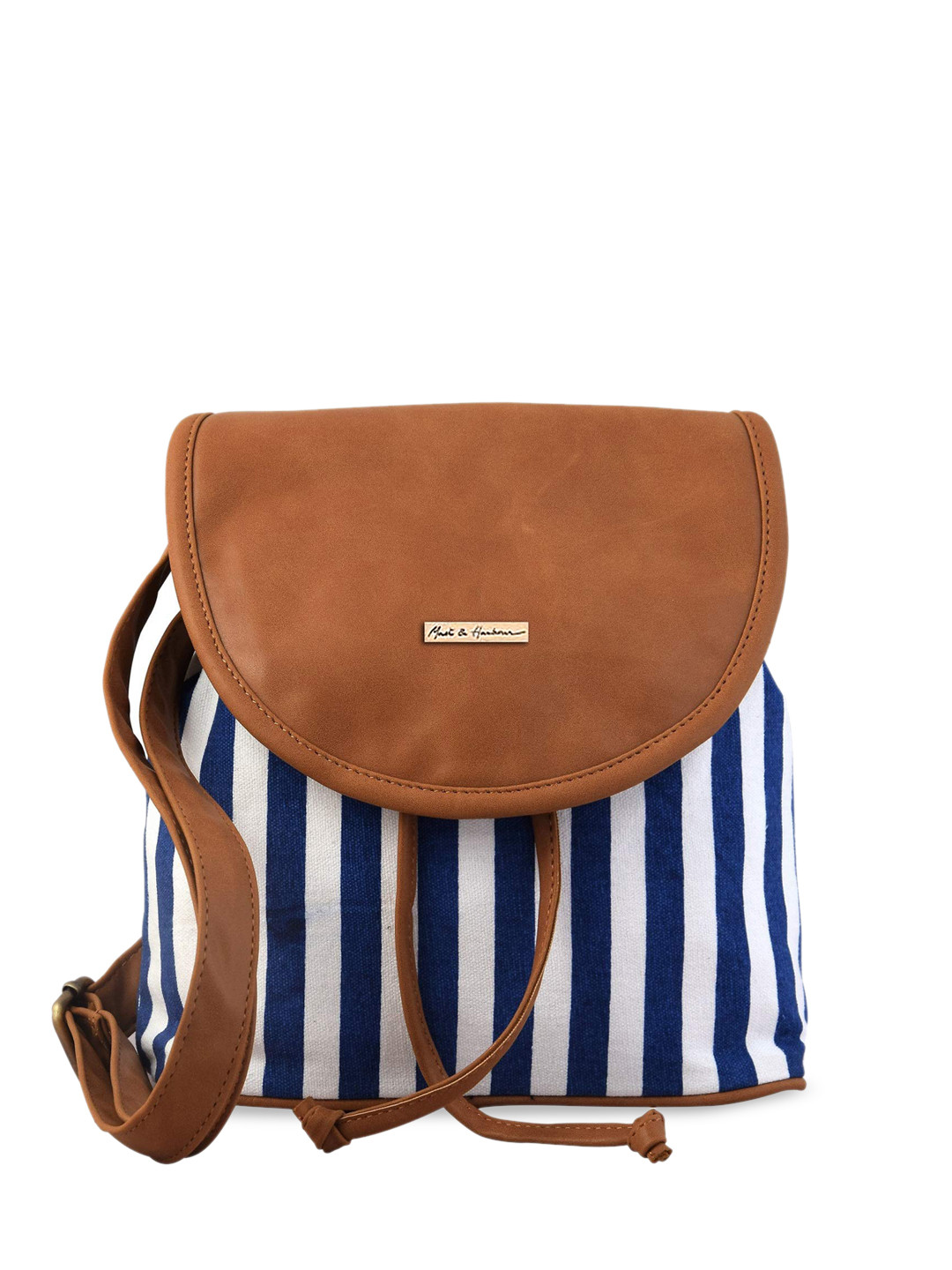 Mast & Harbour Blue & White Striped Ergonomic Bag