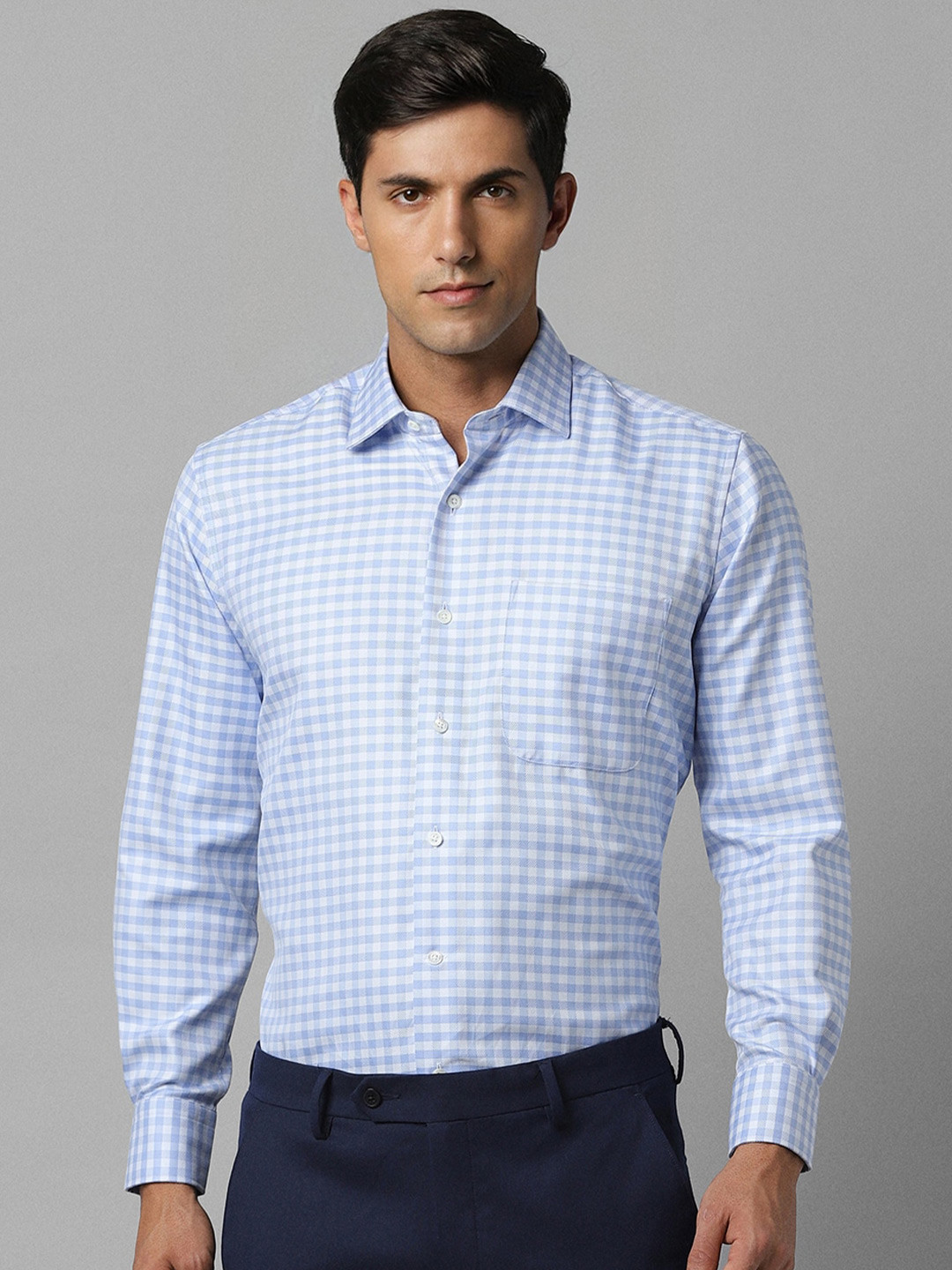 Luxure by Louis Philippe Gingham Checks Pure Cotton Formal Shirt