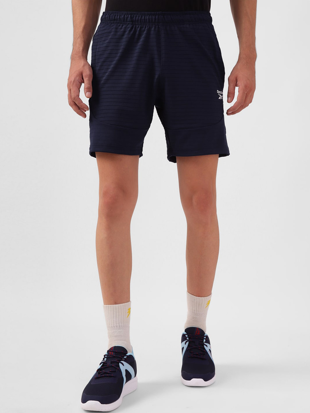 Reebok Mens Striped Training Sports Shorts