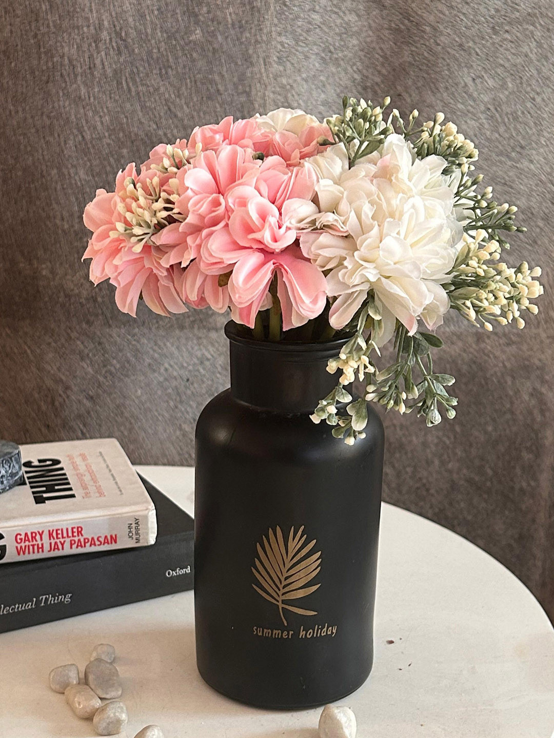 TIED RIBBONS 2 Bunch Hydrangea Artificial Dahlia Flowers without Pot