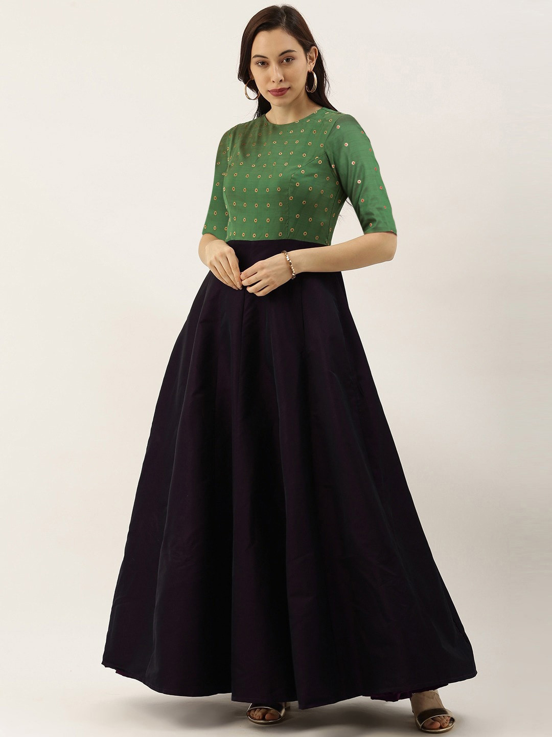 Ethnovog Self Design Maxi Dress