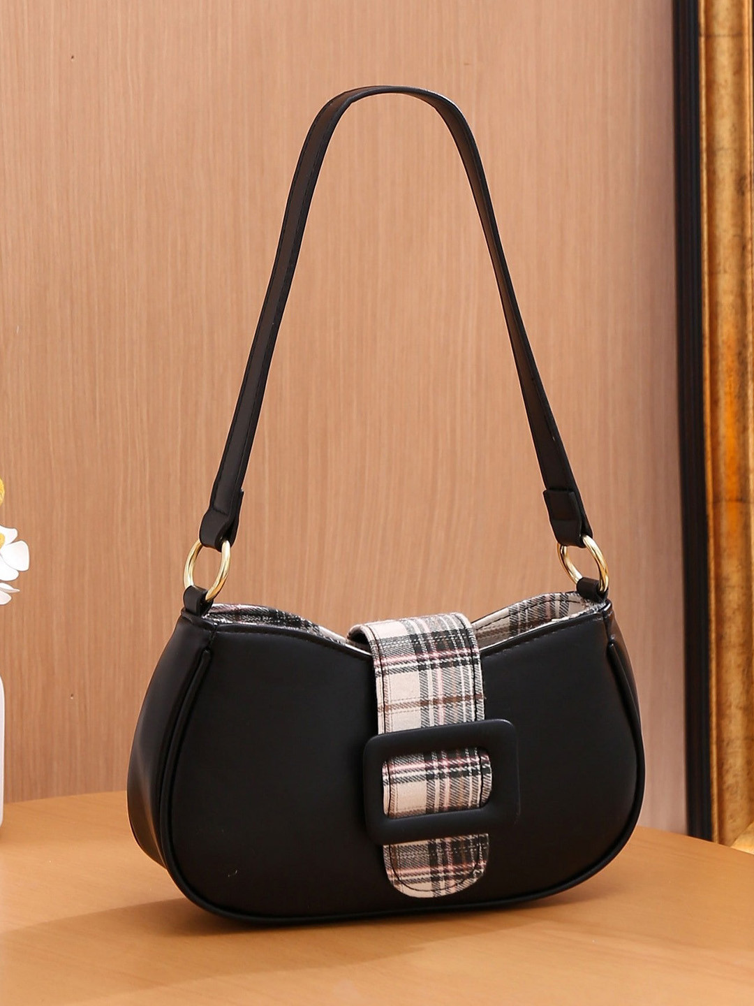 Diva Dale Checked Structured Shoulder Bag