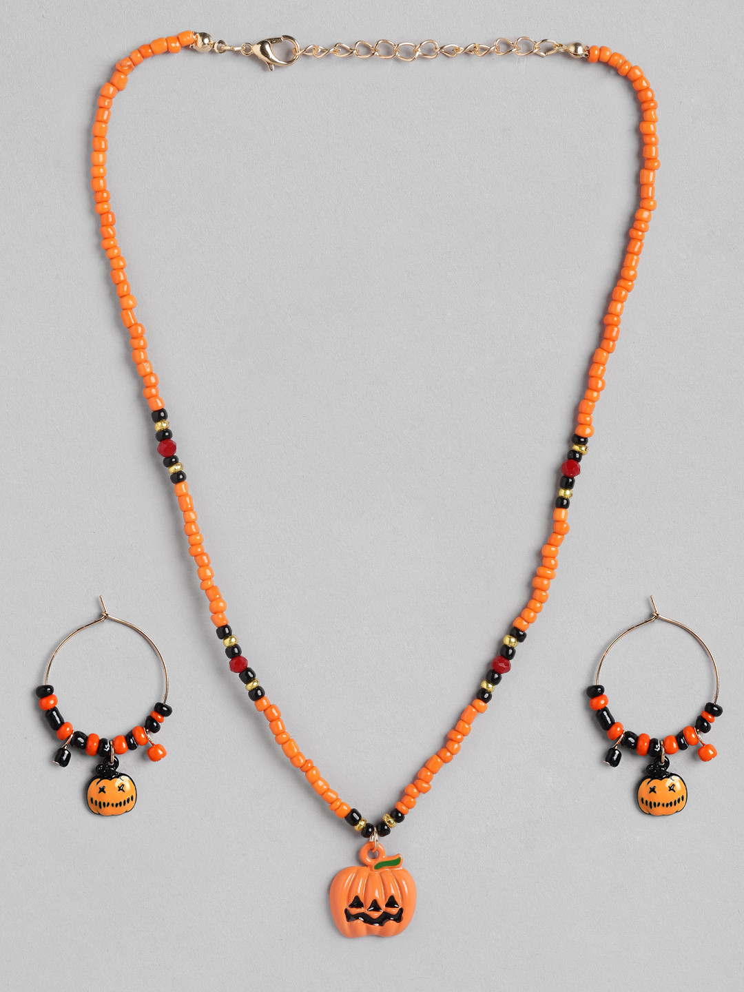 Carlton London Girls Gold-Plated Enamelled Halloween Jewellery Set