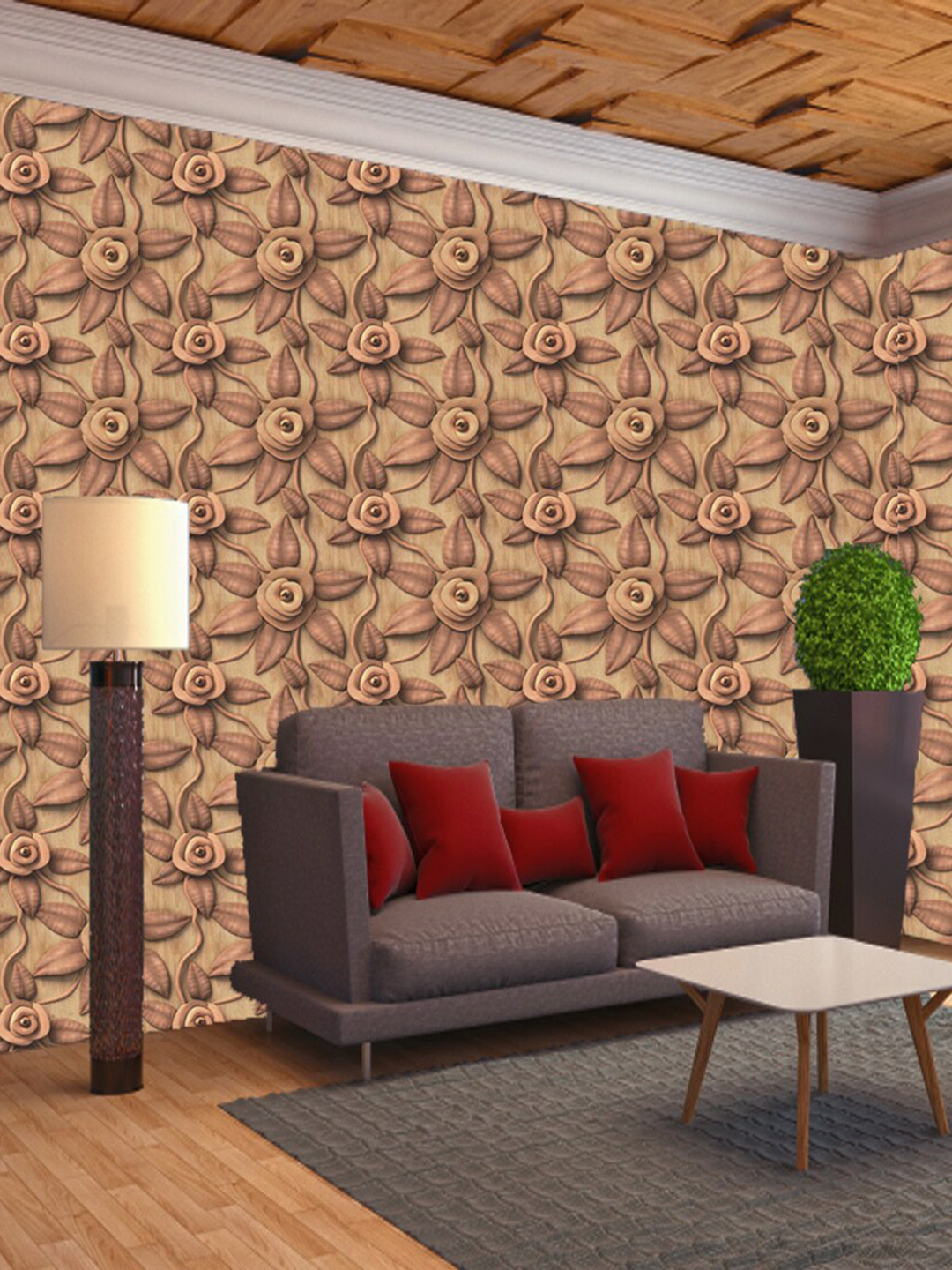 WallDaddy Brown Self Adhesive Wallpaper