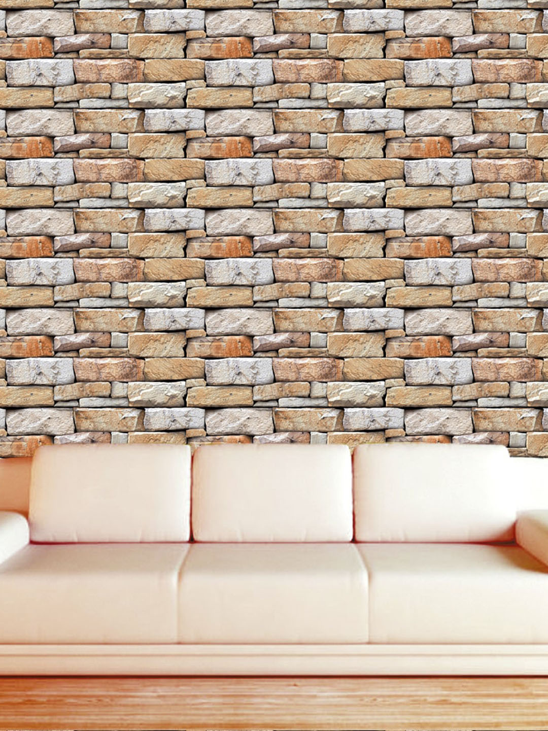 WallDaddy Beige & Grey Self Adhesive Wallpaper