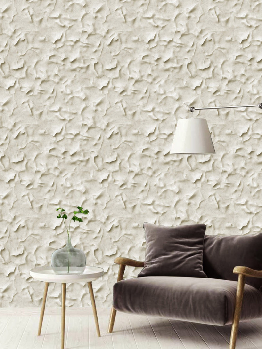 WallDaddy Beige Textured Self-Adhesive Wallpaper
