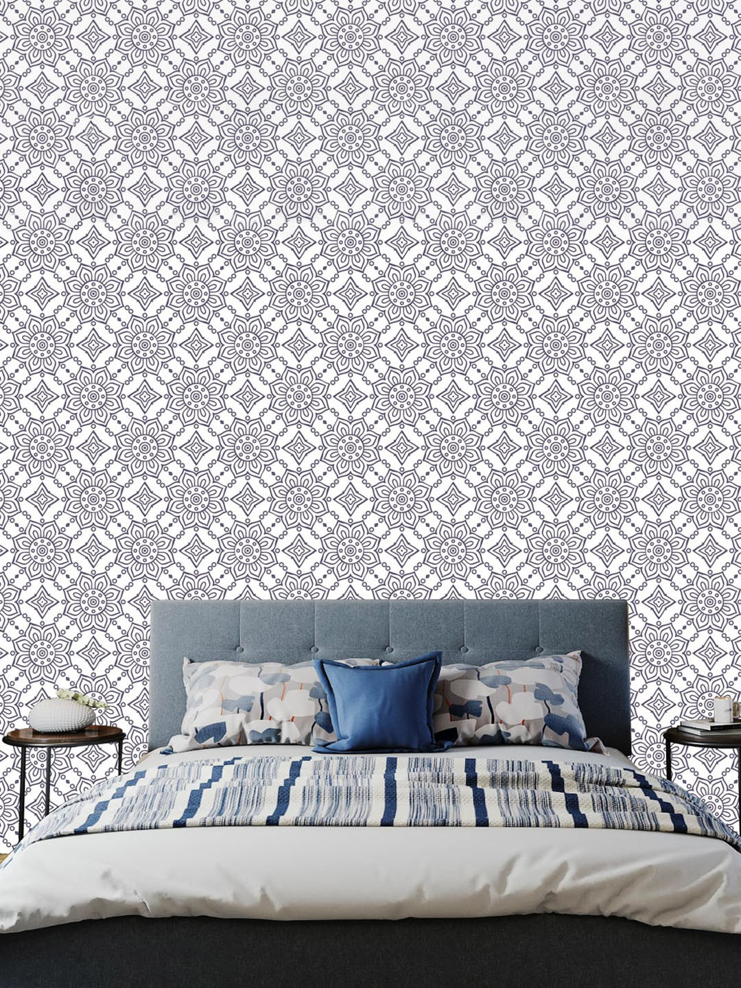 WallDaddy White & Purple Self Adhesive Waterproof Wallpaper