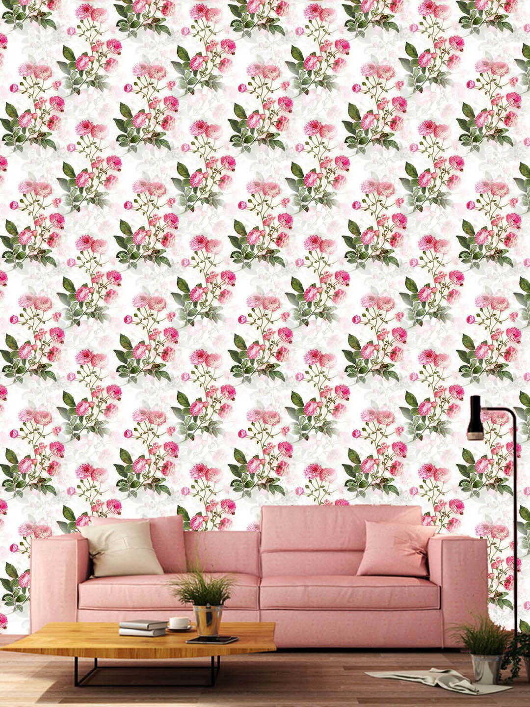 WallDaddy Pink Marigold Printed Self Adhesive Wallpaper