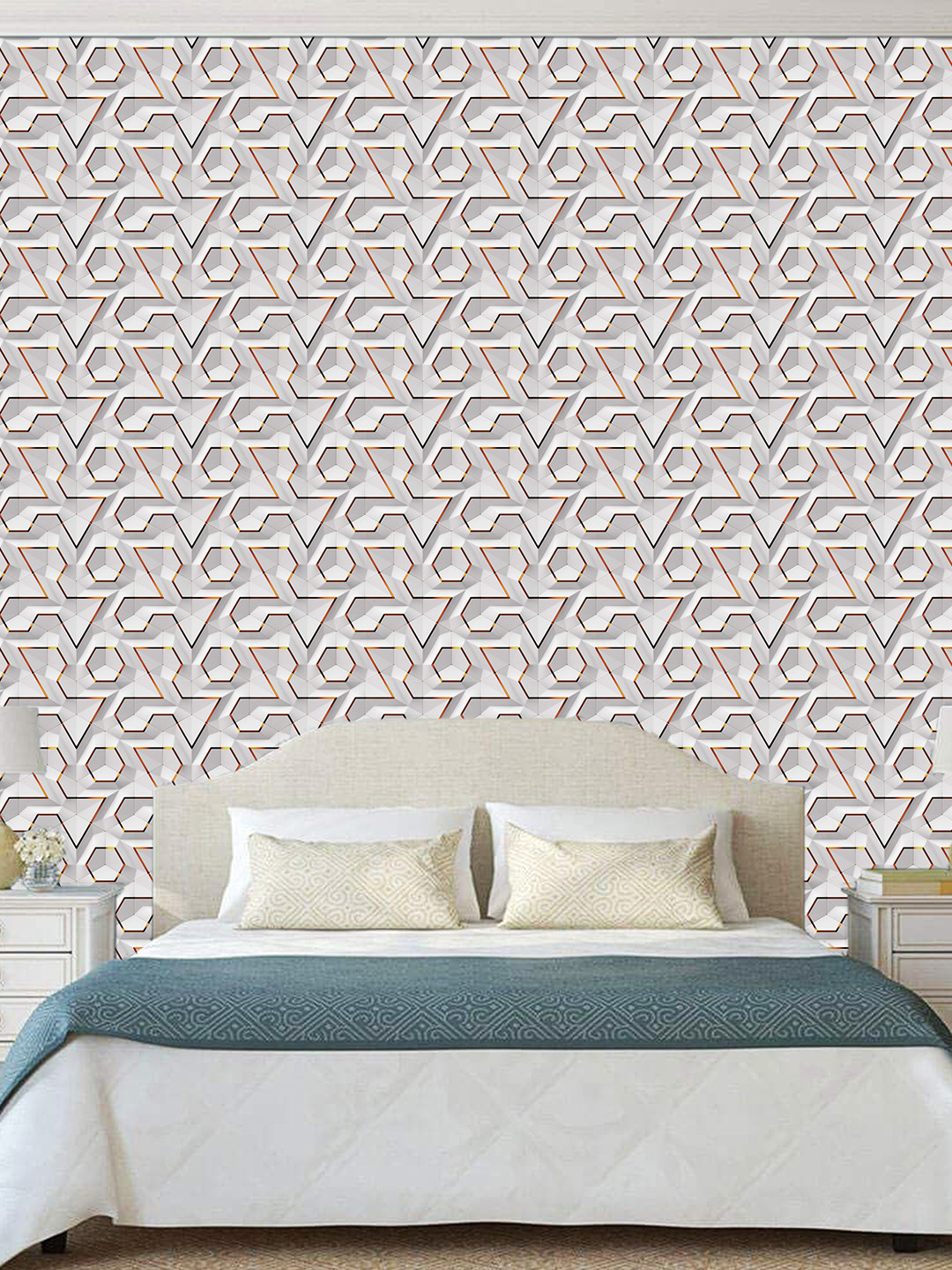 WallDaddy Grey Mobile Texture Design Self Adhesive Wallpaper