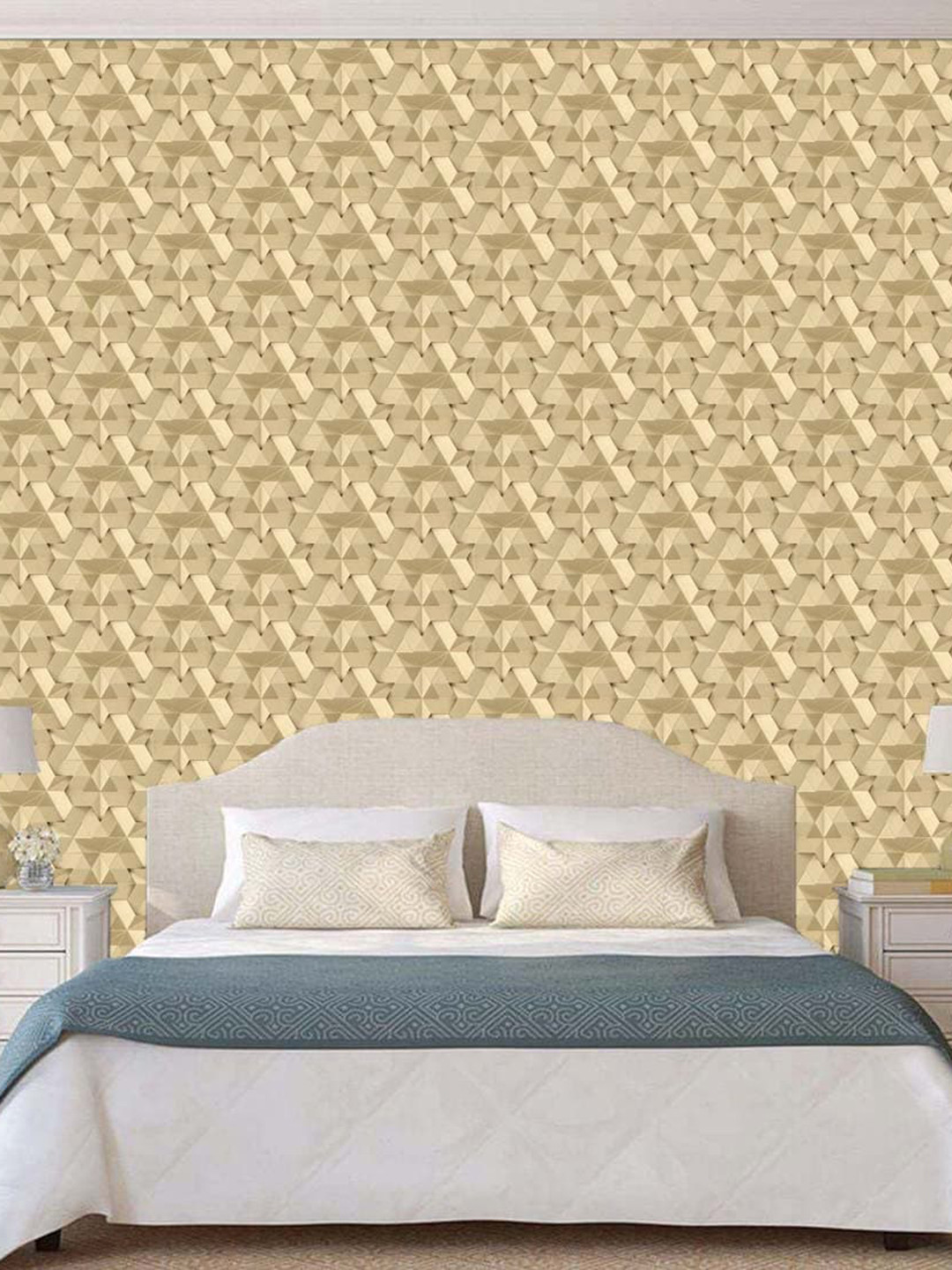 WallDaddy Brown & Beige Drive Strip Design Self Adhesive Wallpaper