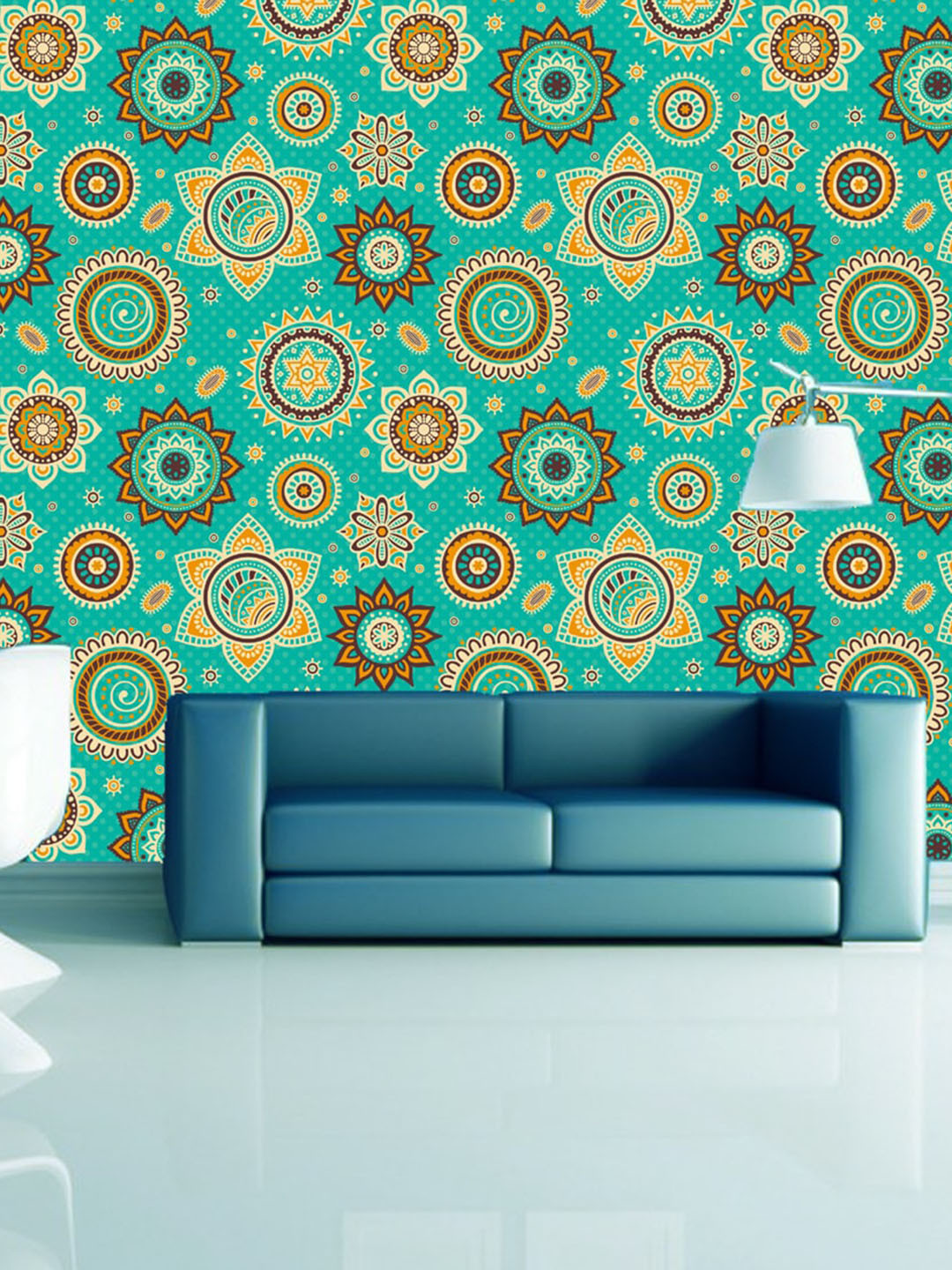 WallDaddy Green & Brown Floral Printed Wallpaper