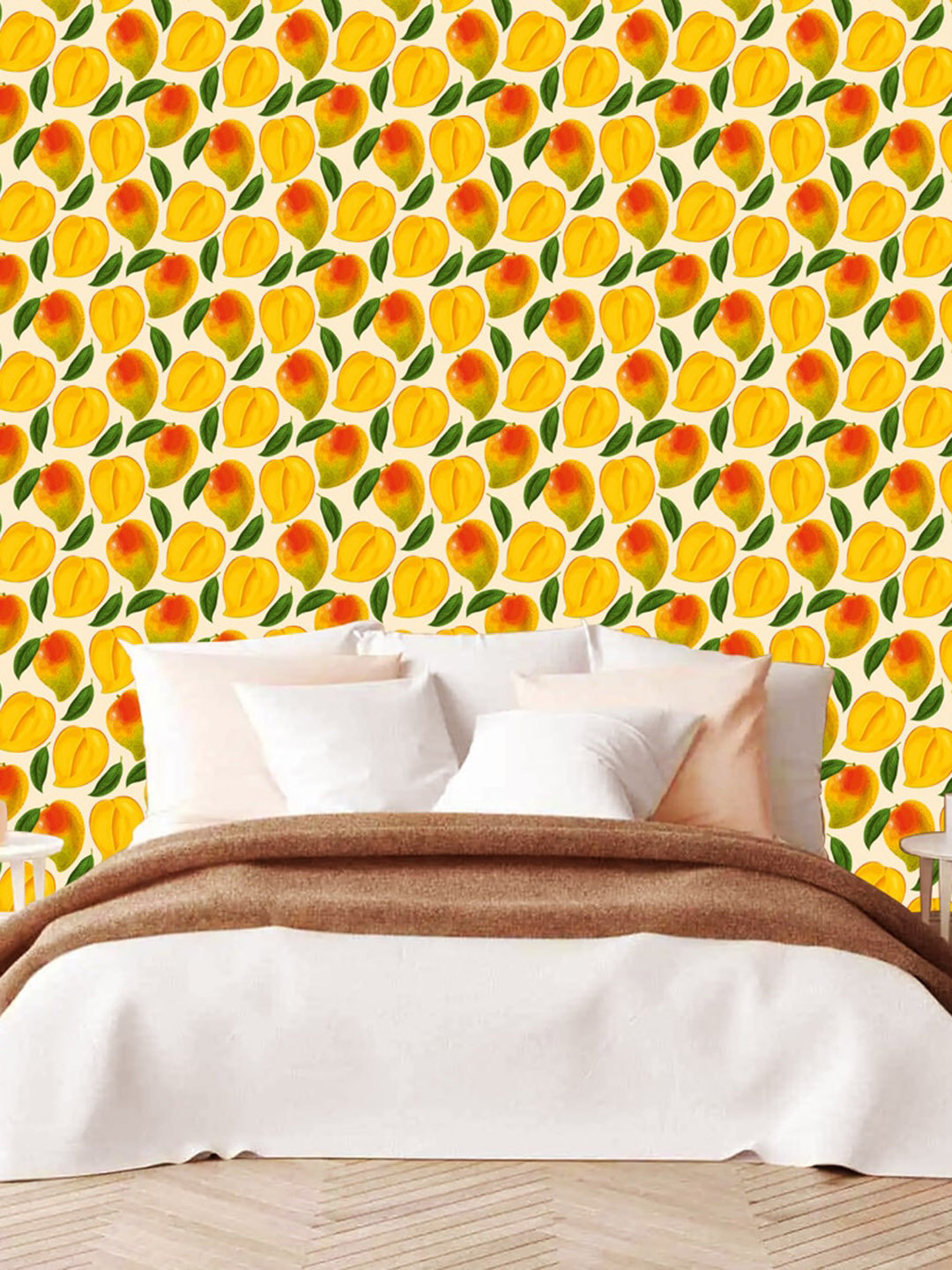 WallDaddy Yellow Mango-Printed Wallpaper