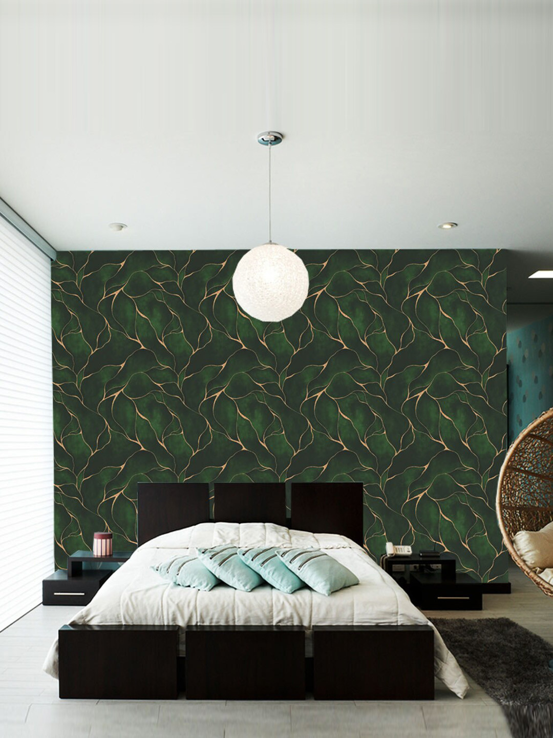 WallDaddy Green Hari Kayi-Printed Wallpaper