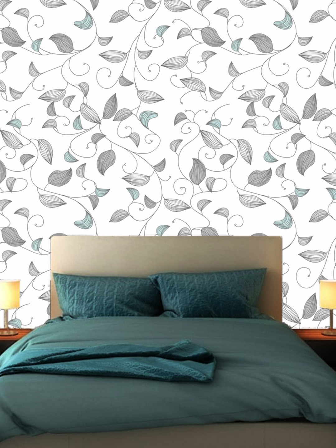 WallDaddy White JaydaPatti Printed Wallpaper