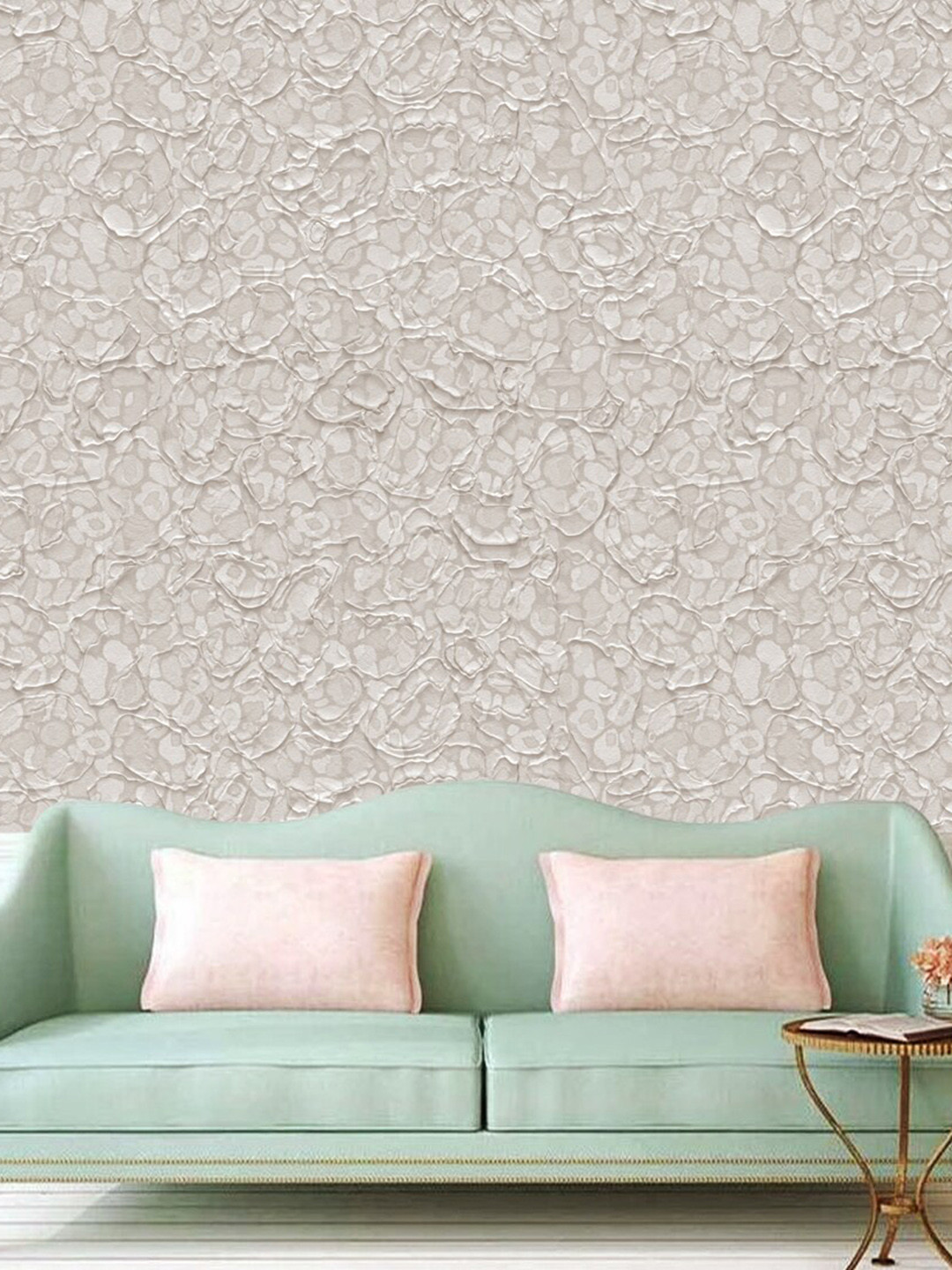 WallDaddy White Khurdura Printed Self Adhesive Wallpaper