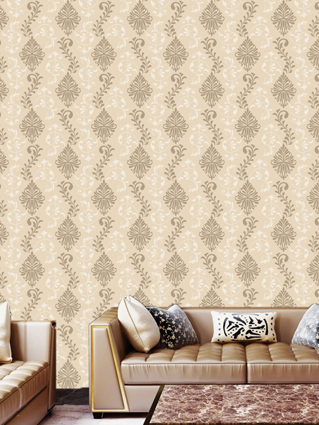 WallDaddy Beige OldBail-Printed Self-Adhesive Wallpaper