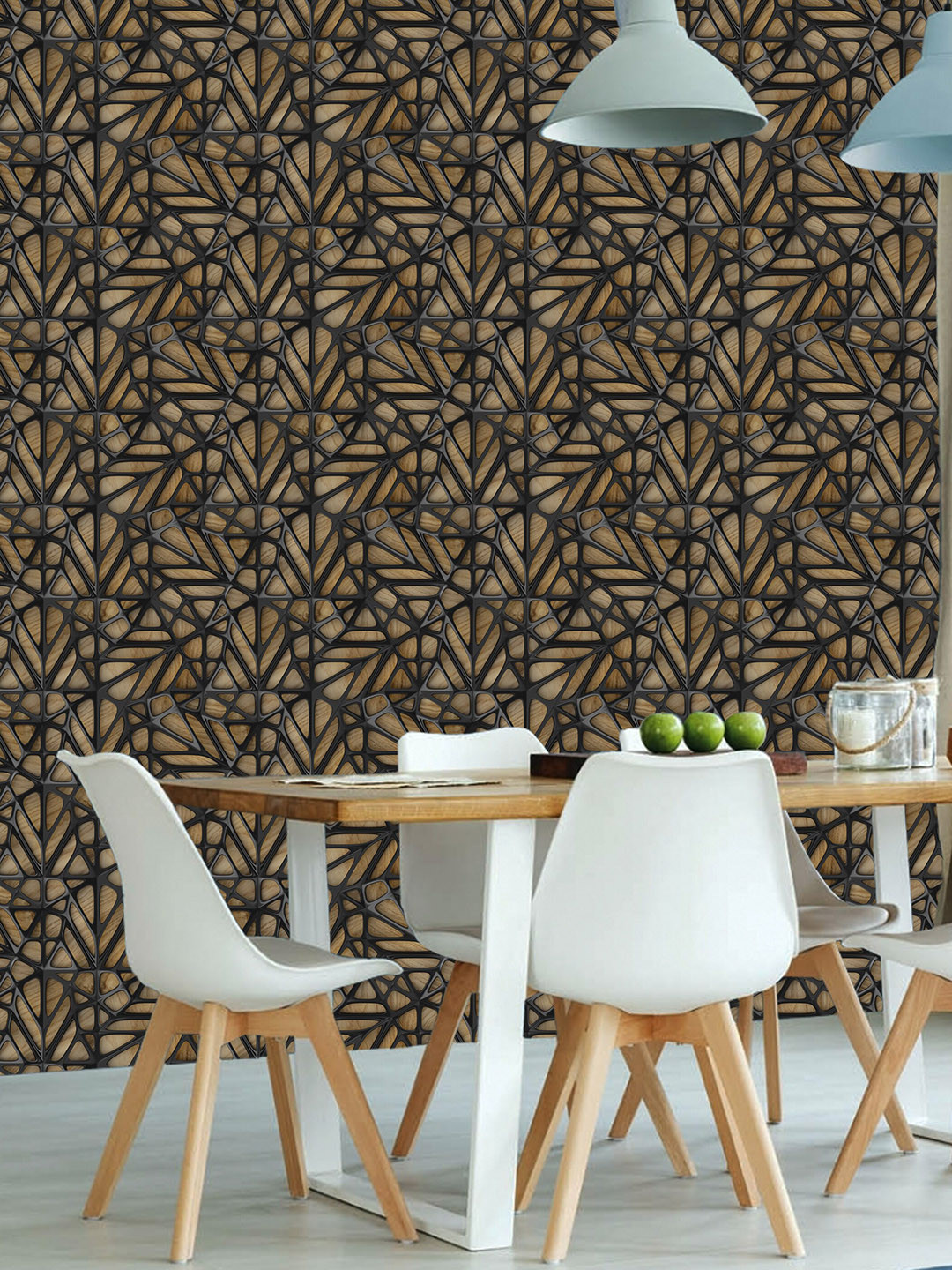 WallDaddy Brown Jangla-Printed Self-Adhesive Wallpaper