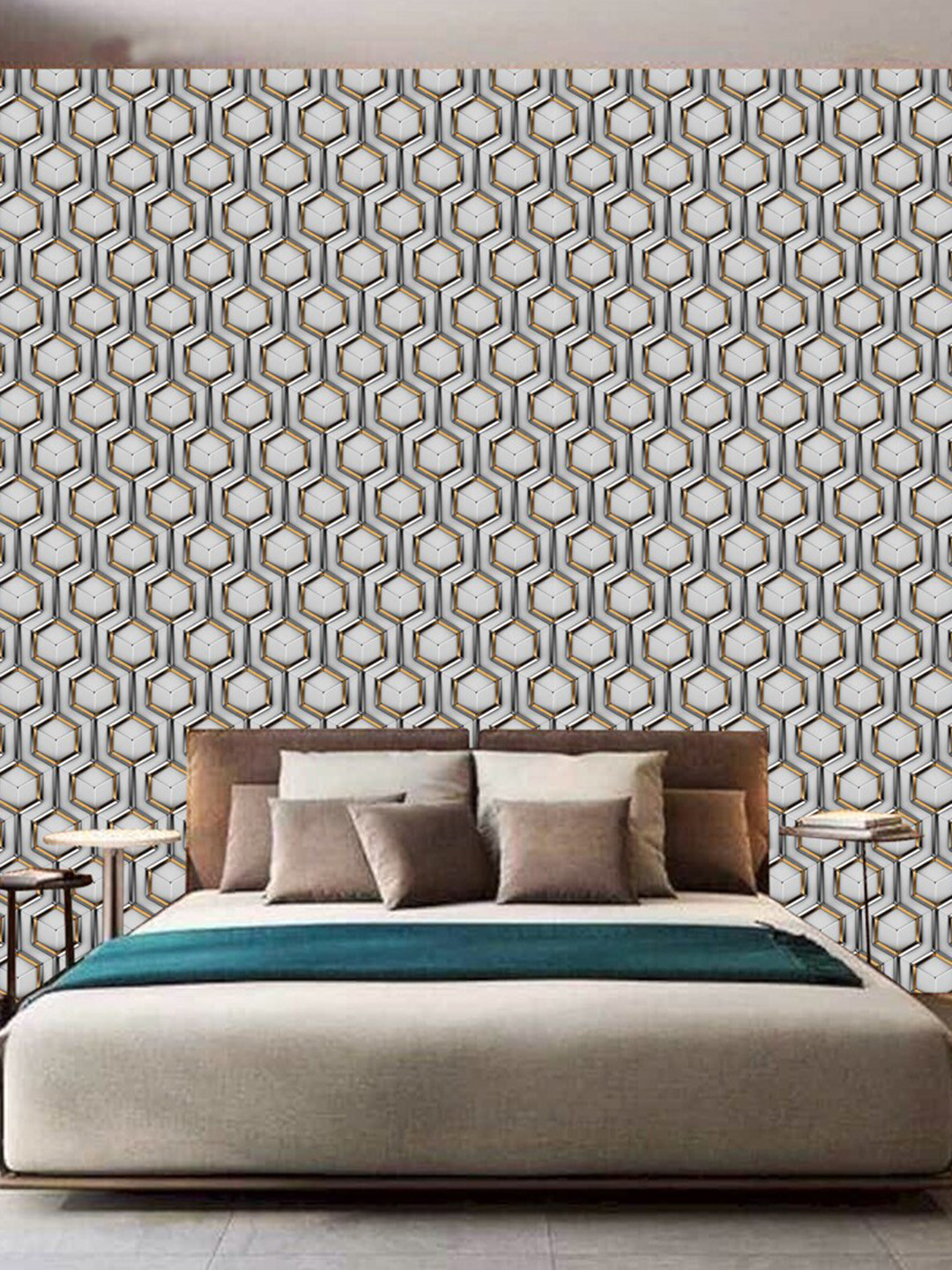 WallDaddy Geometric Printed Self Adhesive Wallpaper