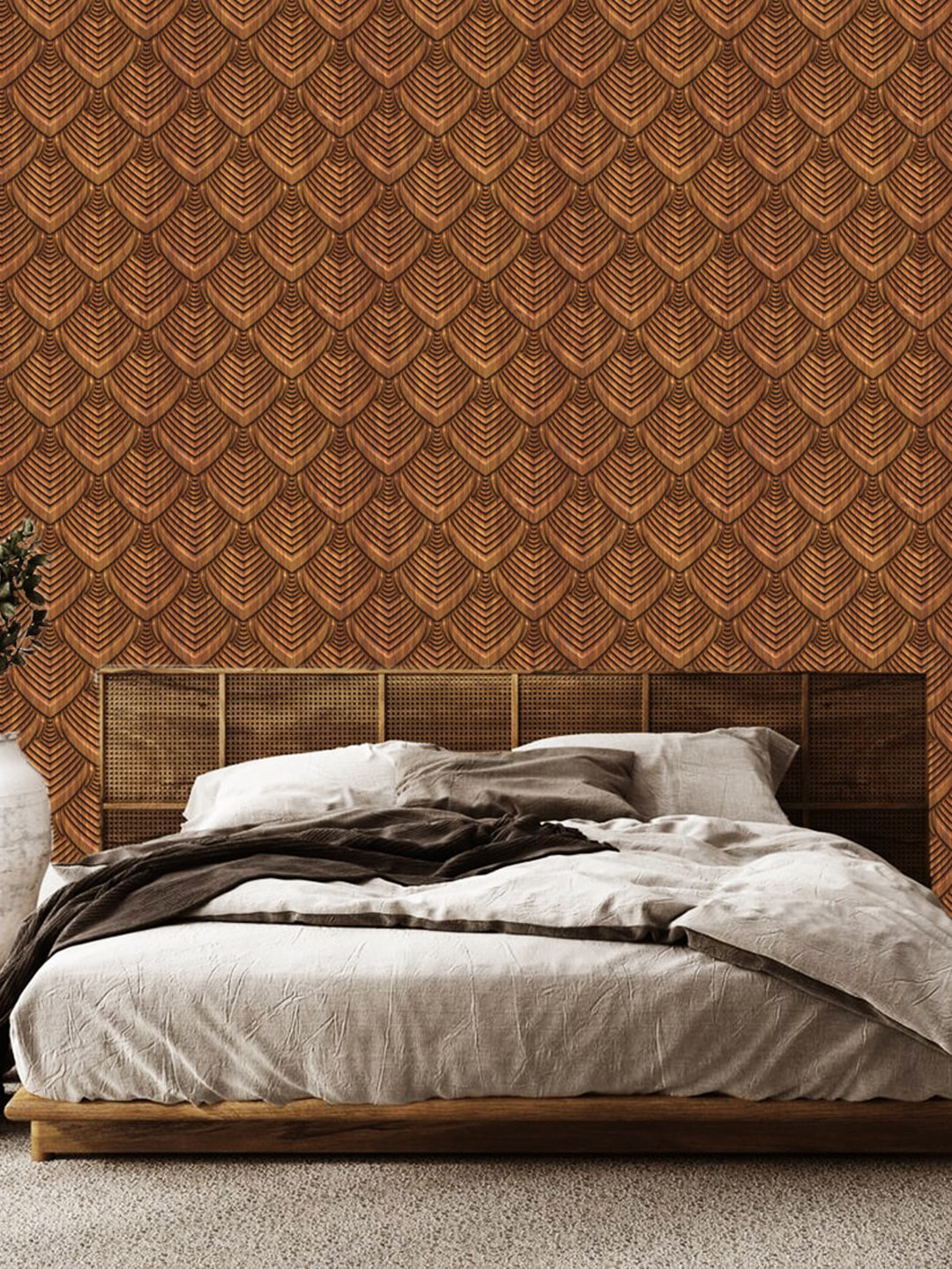 WallDaddy Brown Ethnic Designed Waterproof Self Adhesive Wallpaper For Wall
