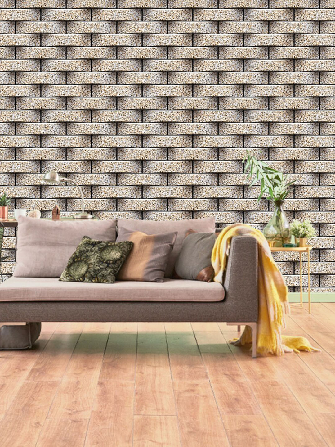 WallDaddy Beige Abstract Designed Self Adhesive Wallpaper