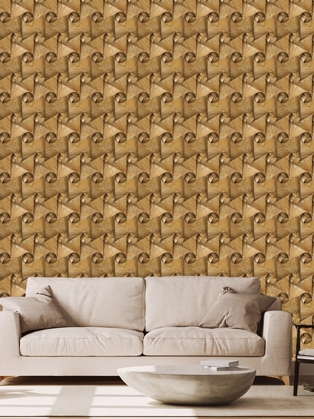 WallDaddy Brown Mad Angle Designe Self Adhesive Wallpaper