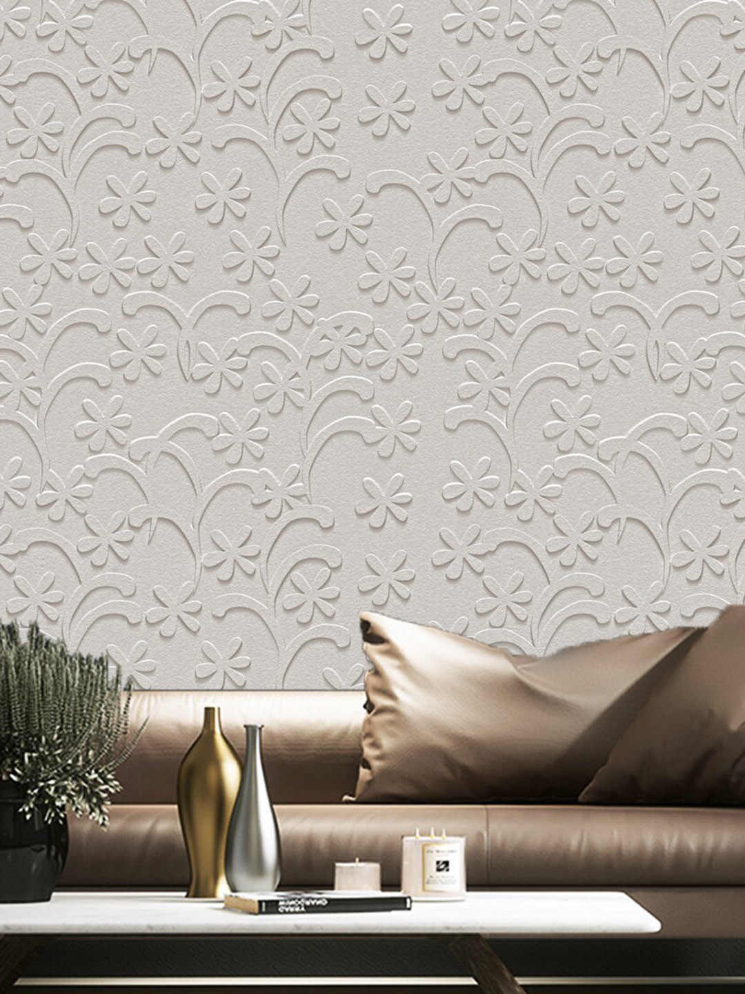WallDaddy White Tile Fool Design Self Adhesive Wallpaper