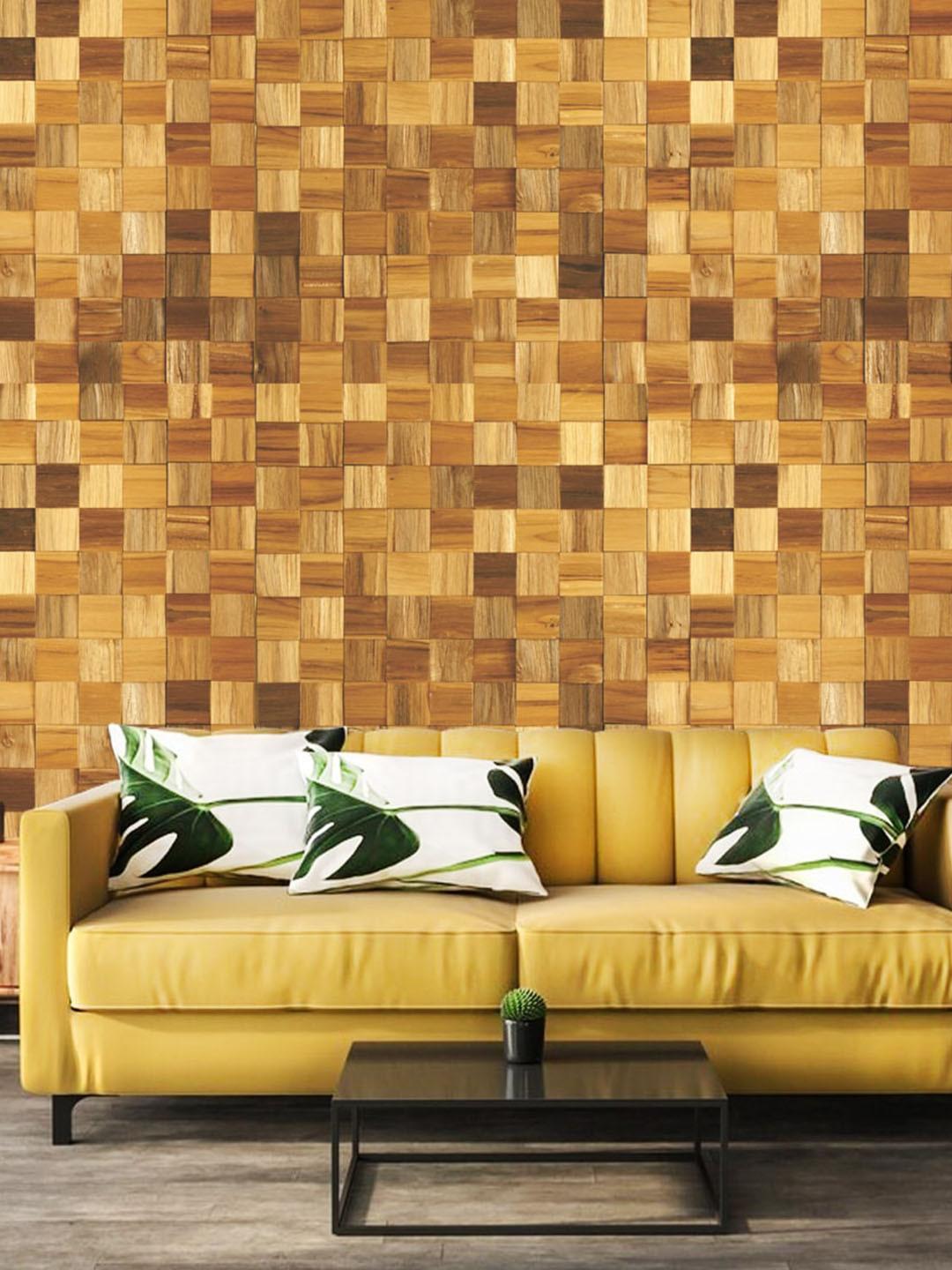 WallDaddy Brown Mix Wood Designed Self Adhesive Wallpaper