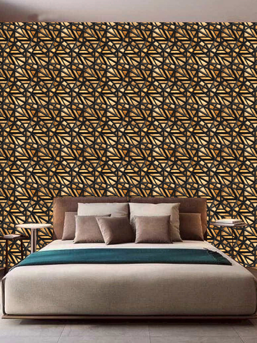 WallDaddy Black & Brown Spider Trap Designed Self Adhesive Wallpaper