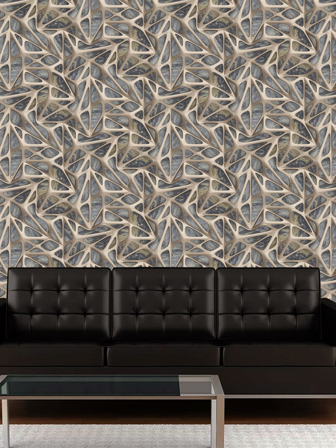 WallDaddy Grey Earth Trap Designed Self Adhesive Wallpaper