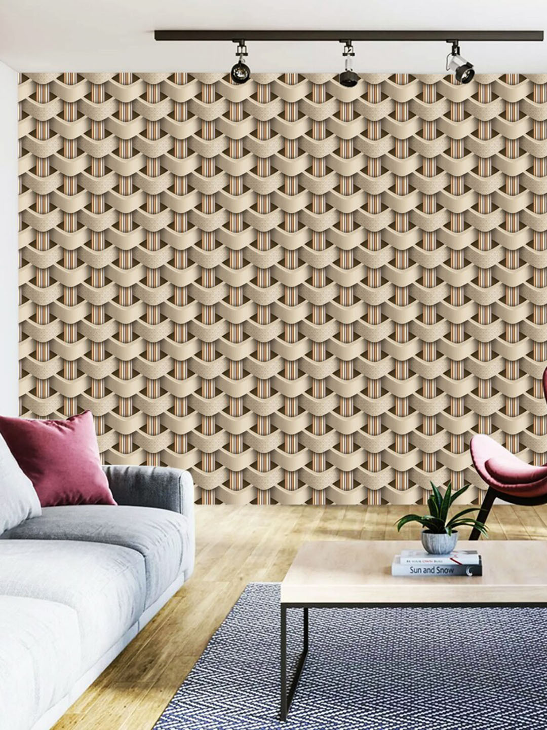 WallDaddy Brown Manji Designed Self Adhesive Wallpaper