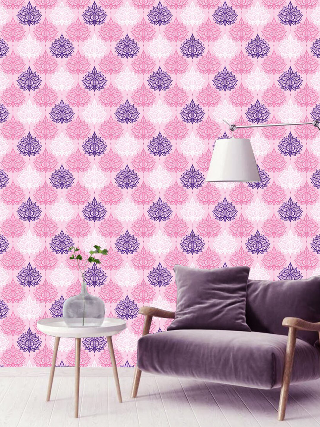 WallDaddy Pink & Blue Favvara Fool Designed Self Adhesive Wallpaper