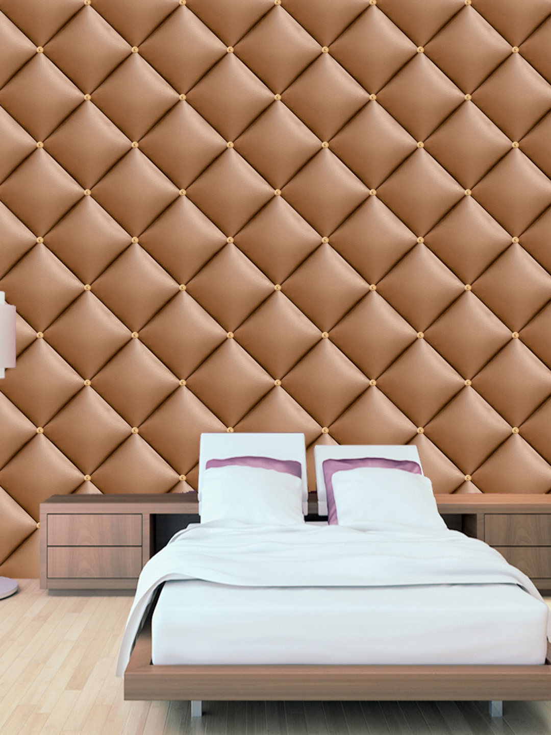 WallDaddy Brown Lether Fether Designed Self Adhesive Wallpaper