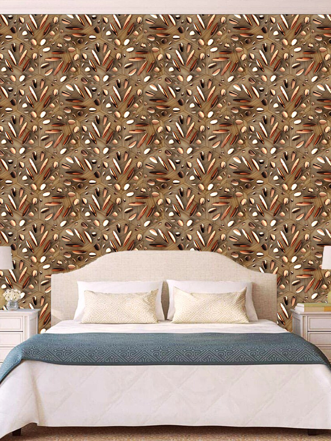 WallDaddy Brown Stone Designed Self Adhesive Wallpaper