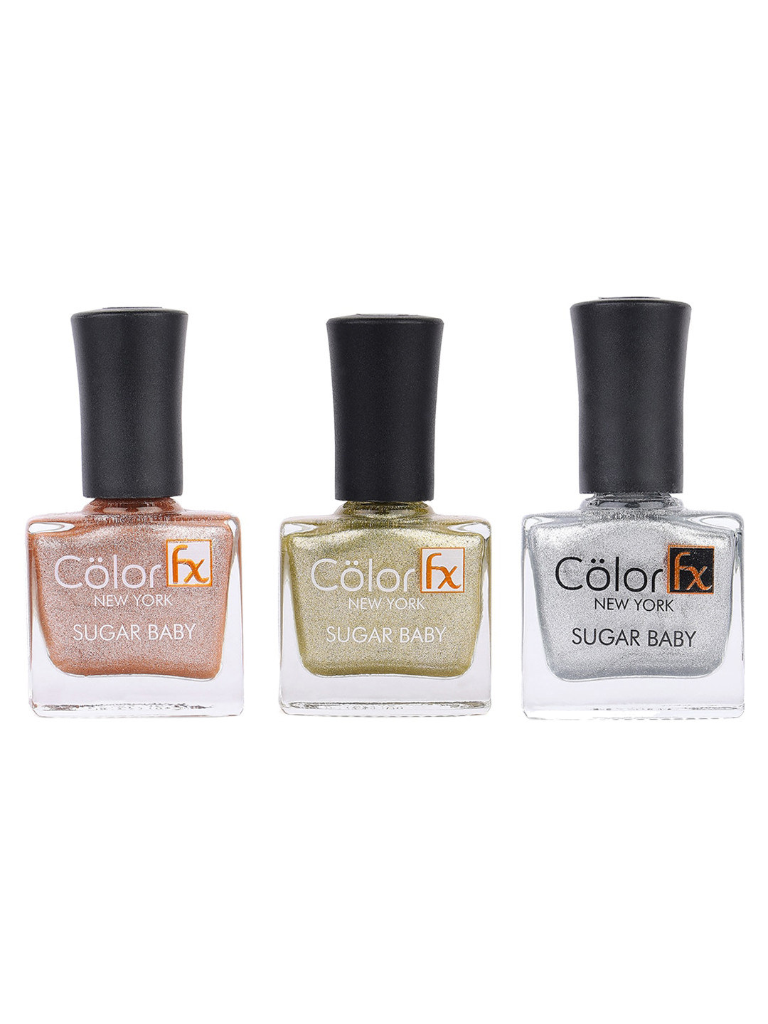 Color Fx Set Of 3 Sugar Baby Nail Enamels 9ml Each - 101 + 106 + 108