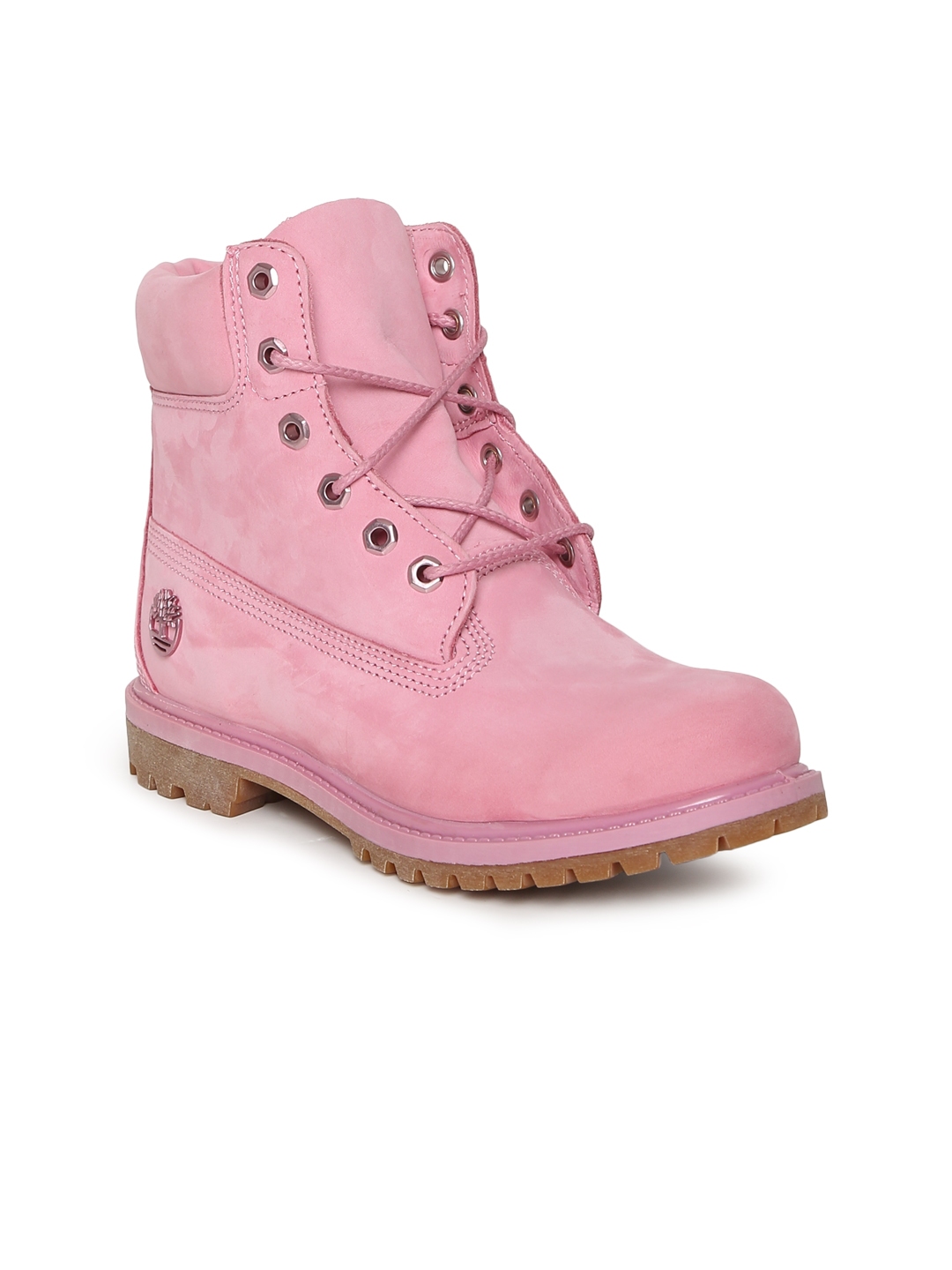 pink timberland leather boots