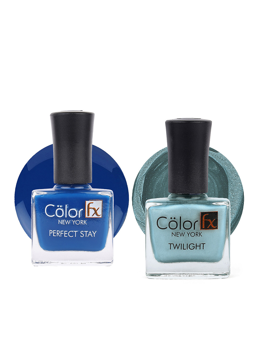 Color Fx Set Of 2 Perfect Stay Twilight Nail Enamel - 9ml Each-Blue 130-Blue 161