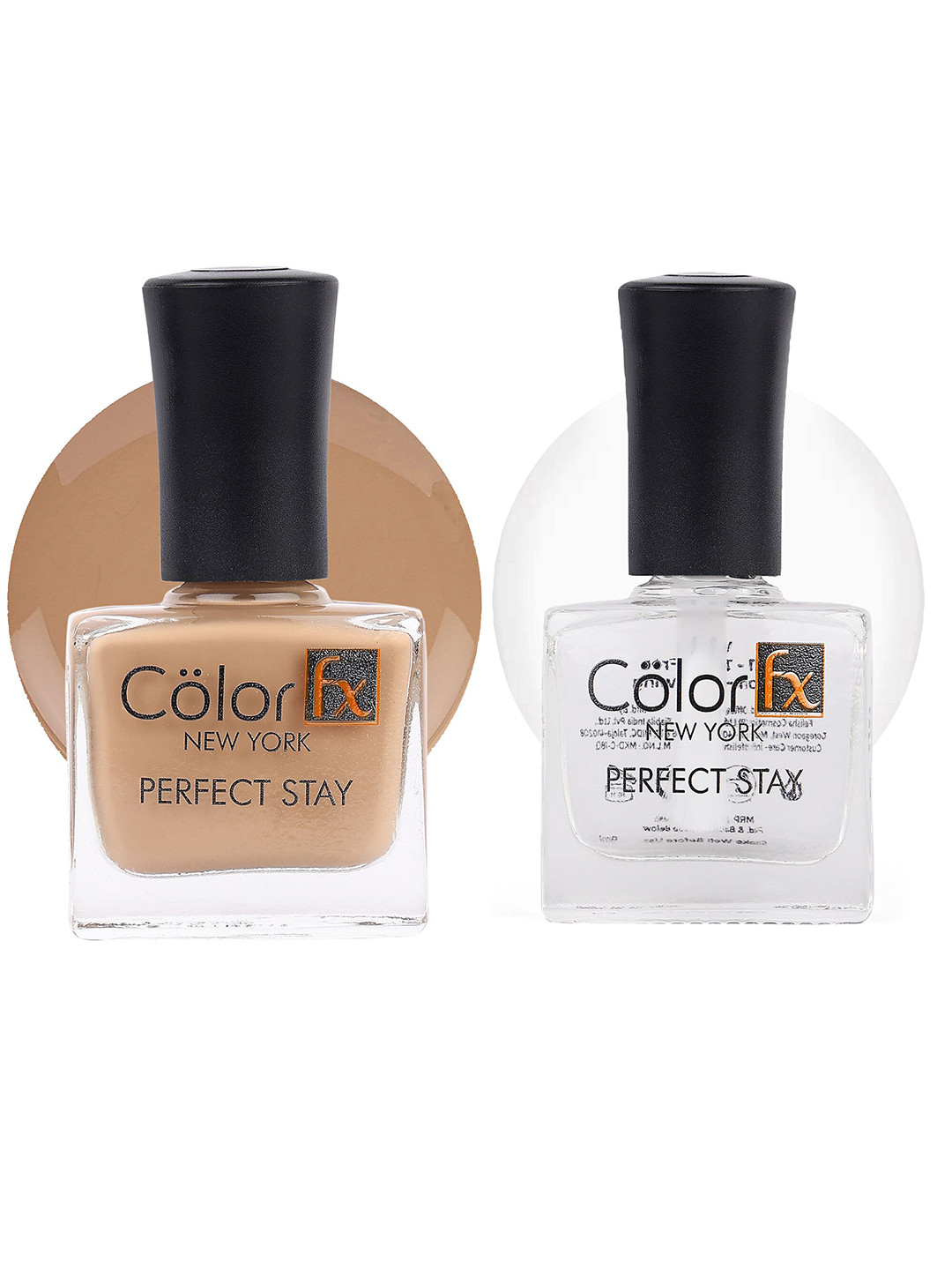 Color Fx Set Of 2 Perfect Stay Nail Enamel - 9ml Each-Nude 126-Top Coat 151