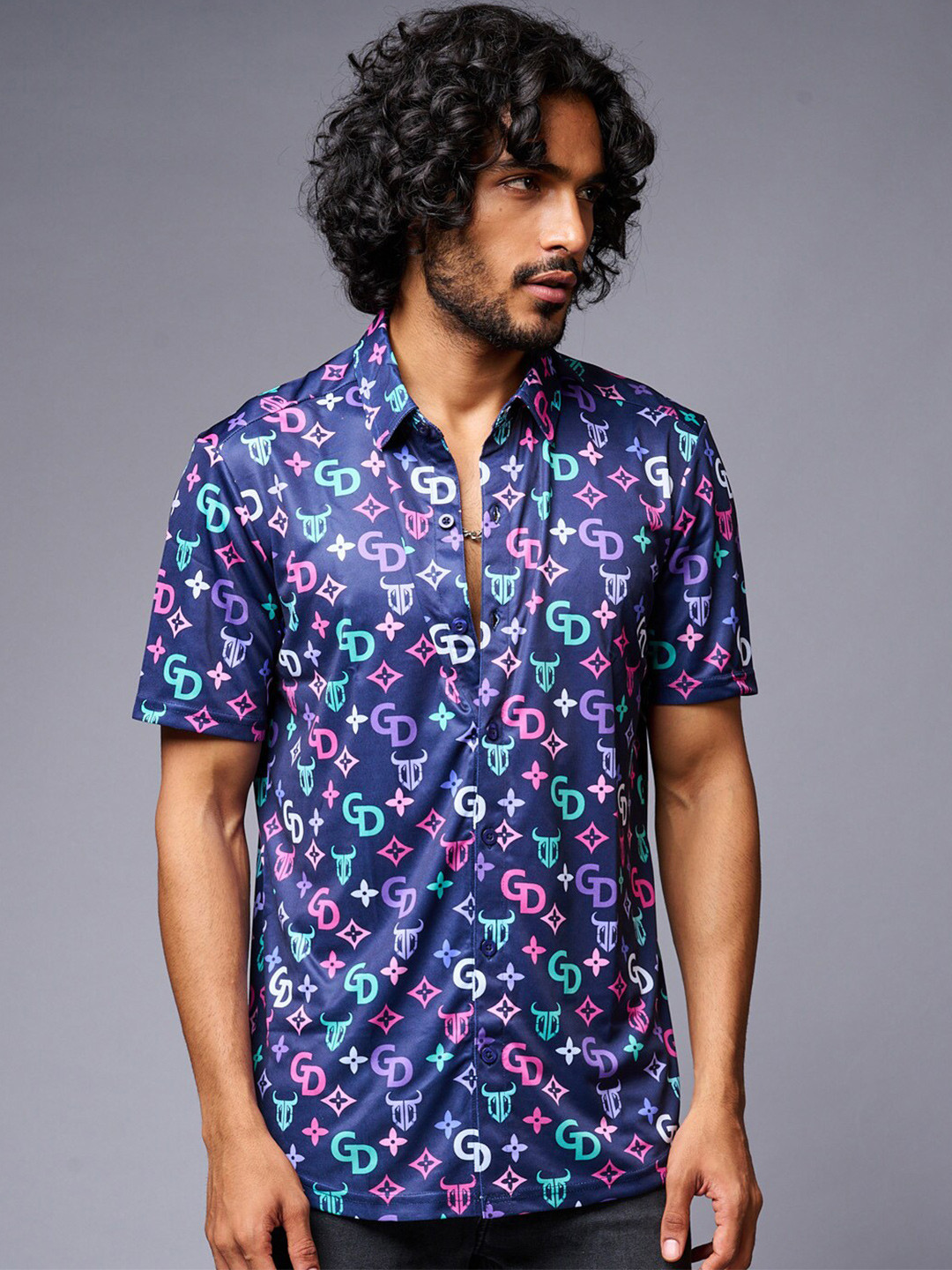 GO DEVIL Conversational Printed Casual Shirt