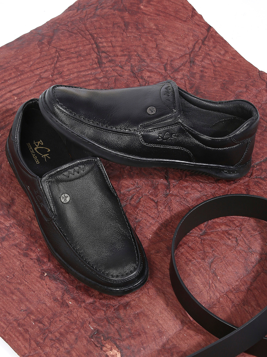 Buckaroo Men Errol Textured Leather Slip-On Sneakers