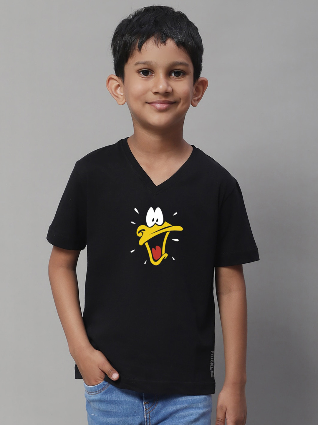 Friskers Boys Humour & Comic Printed Slim Fit Pure Cotton T-shirt