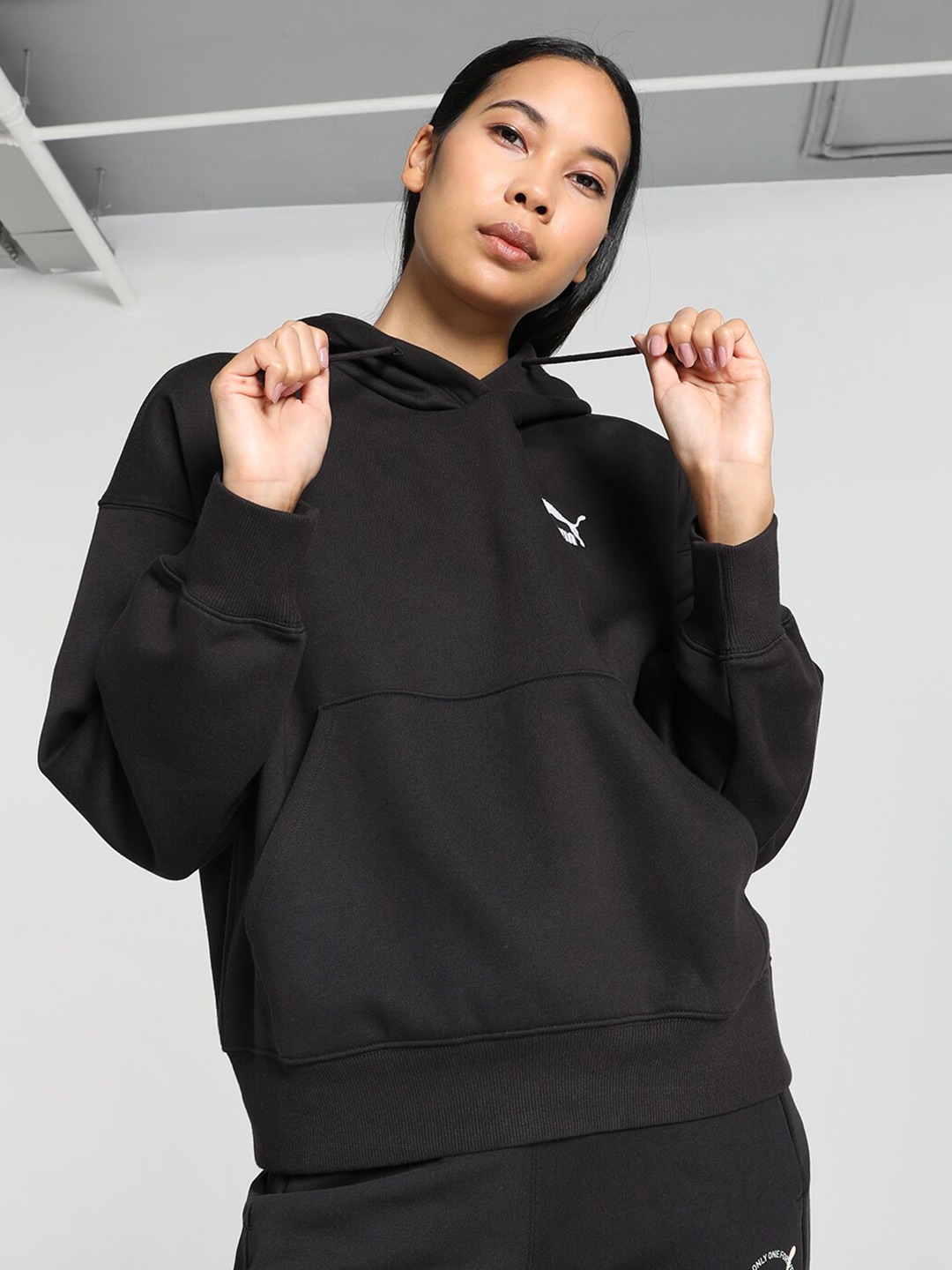 Buy Puma CLASSICS Oversized Cotton Hoodie Sweatshirts for Women 25306104 Myntra